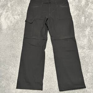Eddie Bauer Pants Mens 36 x30 Black Zip Off Convertible Hiking Nylon